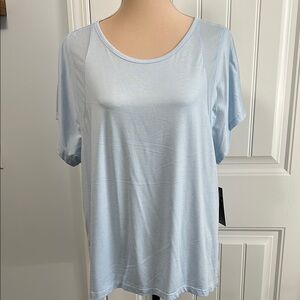 AVIA Moisture Wicking Performance Tee Light Blue Women's Top
